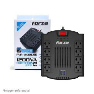 Estabilizador Forza 8 Tomas, 1200VA, 2 USB (FVR-1202USB)
